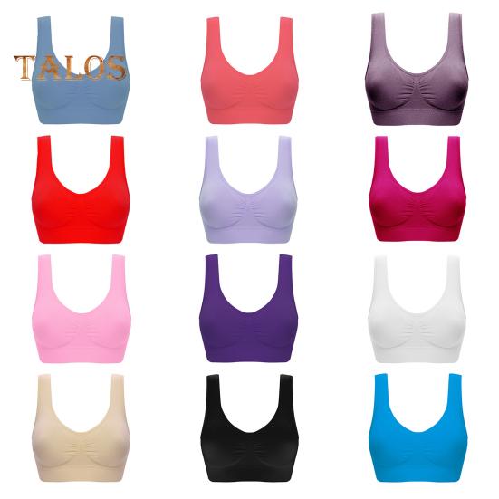 Seamless Sports Bras for Women Large Size Wireless Brassiere Tank Top with Removable Pads Stretchy Yoga Bra