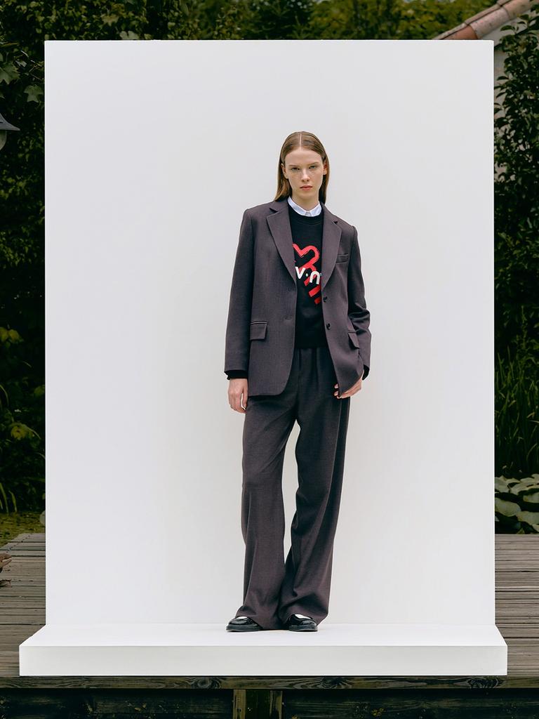 LUVM Wide Long Banding Pants_Charcoal Gray