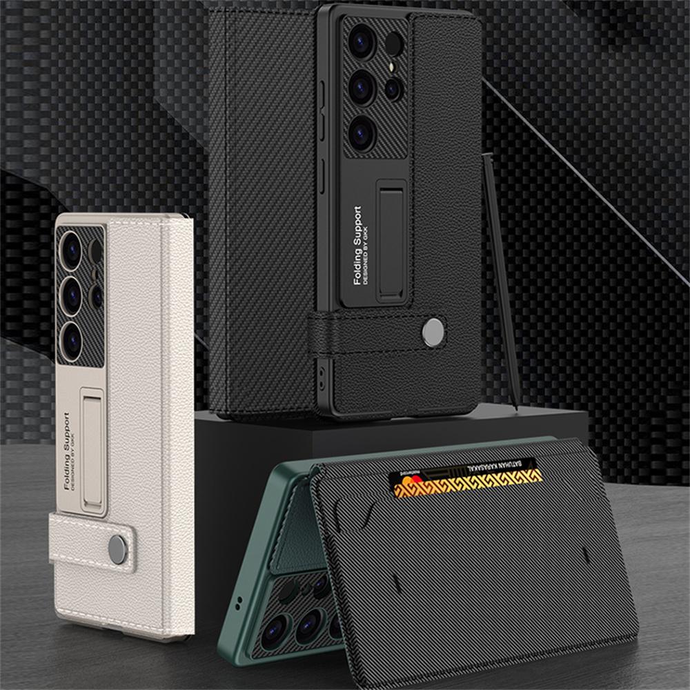 

GKK For Samsung Galaxy S25 Case with Card Holder,Kickstand Leather Flip Phone Cover Black
