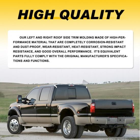 For 99-07 Ford Super Duty Oxford White 2PCS Upgraded Extended Cab Roof Molding V