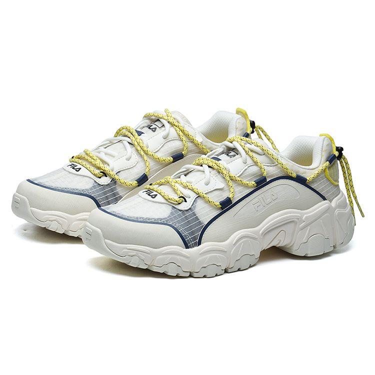 FILA Fusion Cat Claw Fabric Synthetic Leather Rubber Sneakers Low Top Casual Shoes Men sneakers Light-White T12M125202FSS
