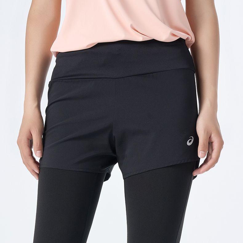 Asics Woven Drawstring Fitted Athletic Shorts Women Bottoms Black 2012C627-001