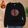 Autumn/Winter Unisex Warm Velvet Sweatshirt with Chinese-Style Embroidery Design