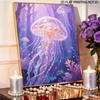 Framed Pearl Painting Kit Jellyfish Ocean DIY 3D Bead Canvas Art Creative Leisure Craft Home Decoration Wall Decor Elegant Fantasy Artwork