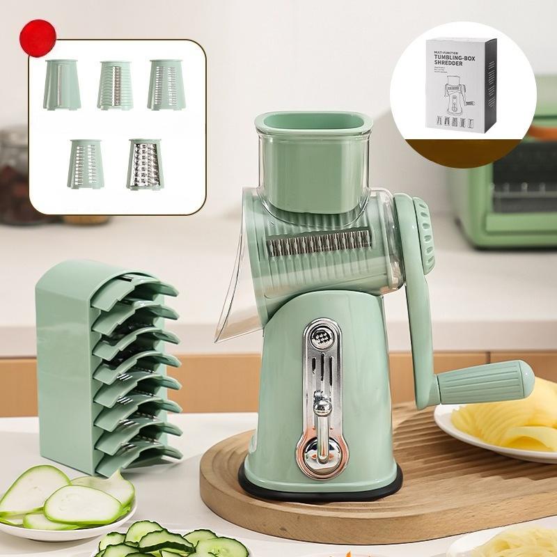 

Manual Grater Multifunctional Vegetable Slicer Home Vegetables Choppers Kitchens Vegetable Cutters with Strong Suction Base зелений