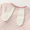 David Bella Girls' Striped Antibacterial Cotton Long Sleeve T-Shirt