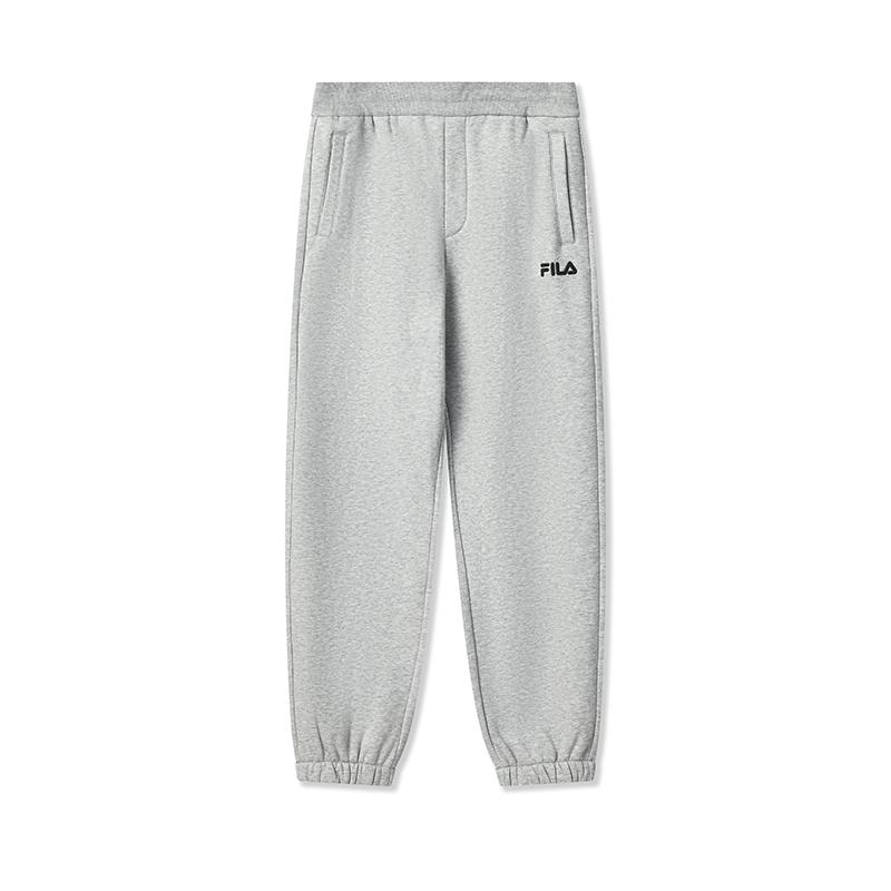 FILA Original Fashion Retro Simple Personality Versatile Comfortable Loose Warm Fleece Cuffed Knitted Casual Pants Men pants F51M549601F-MG