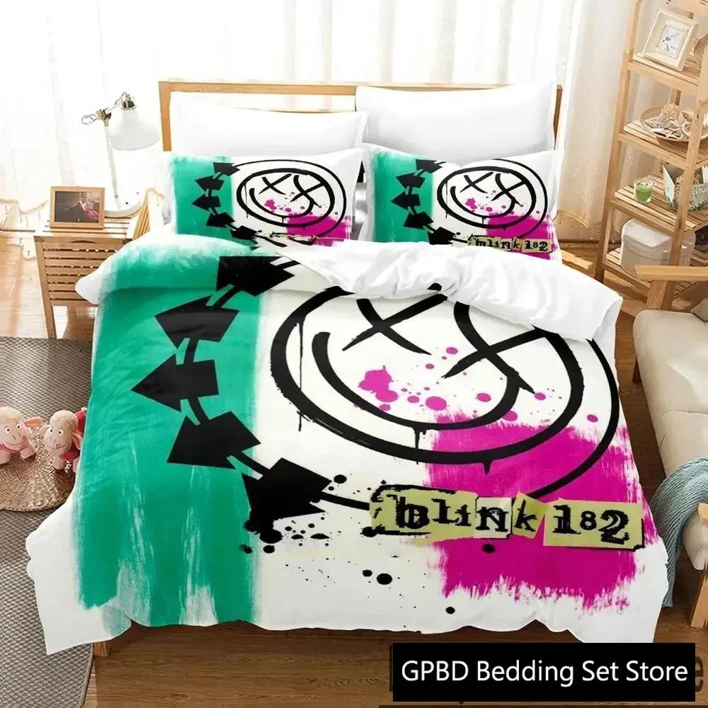 3D-Druck Blink-182 Bettwäscheset Doppelbett Einzelbett King Bettbezug Steppdecke Kissenbezug Jungen Mädchen Erwachsene Schlafzimmer