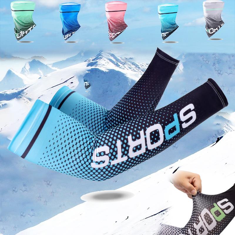 Neu Ice Silk Sleeve Sonnenschutzmanschette UV-Sonnenschutz Armstulpen Anti-Rutsch Männer Frauen Lange Handschuhe Außen Cool Sport Radfahren