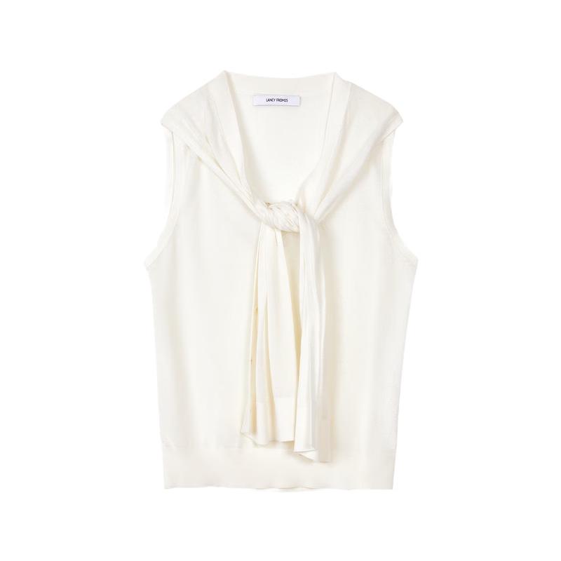 Lancy Women s Premium Thin V-Neck Sleeveless Knitted Top S