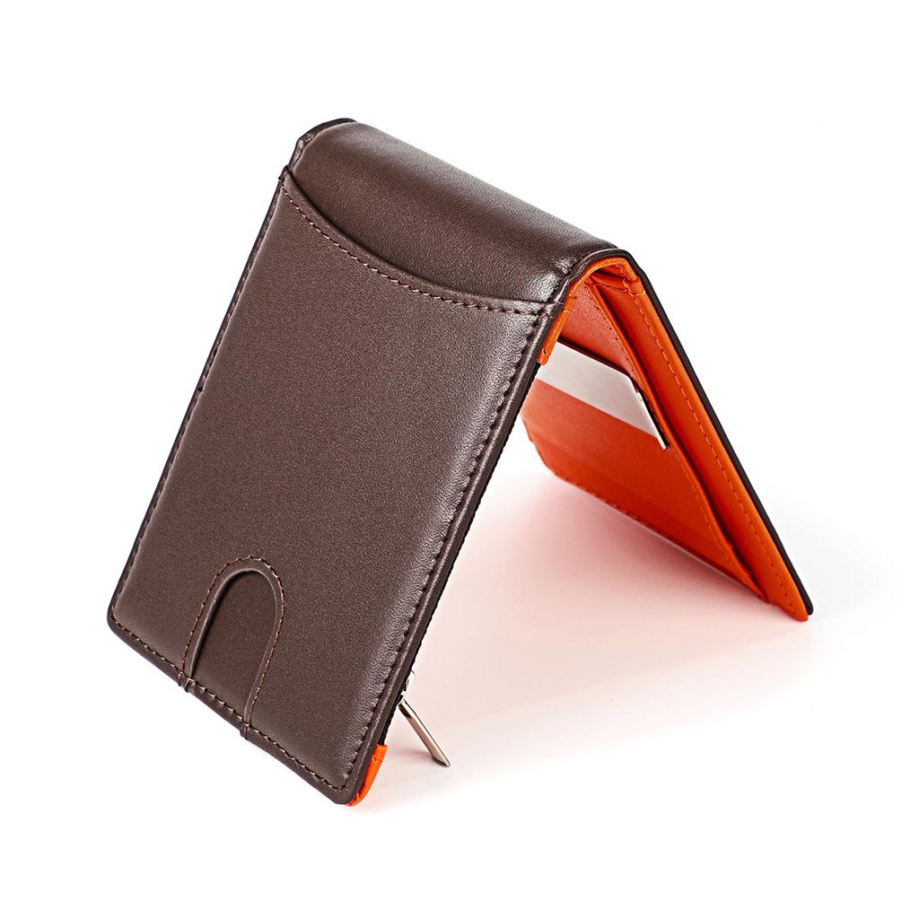 Genuine Leather Slim Men Wallet RFID Blocking Minimalist USD Money Clip Ultra Thin Billfold Credit Card Holder For Men Daily Use