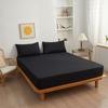 3PCS Bedding Set Fitted Bed Sheet With Elastic Band Solid Color Mattress Covers Protector For Single Double King Beds Single Double King Queen Beds