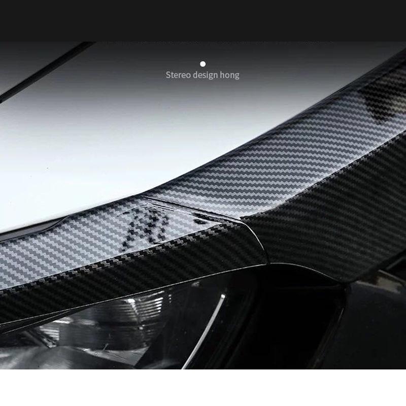 Honda Civic 10th Gen Carbon Fiber Texture Grille Frame Decorative Strip (Piano Black) - Engine Hood