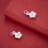S925 Silver Peach Blossom Pendant Charm for DIY Beading and Jewelry