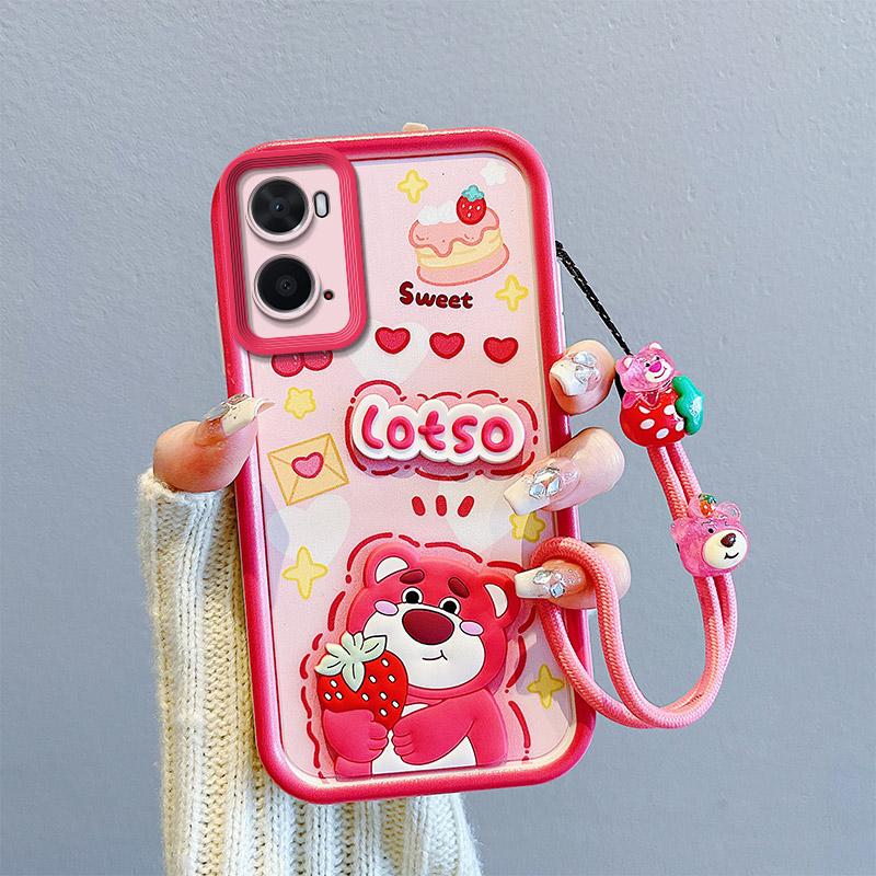 

KEYSION Противоударный чехол для OPPO A76 A96 с ремешком, мягкий силиконовый милый 3D-мультяшный чехол для телефона с куклой для Realme 9i 4G for Realme 9i