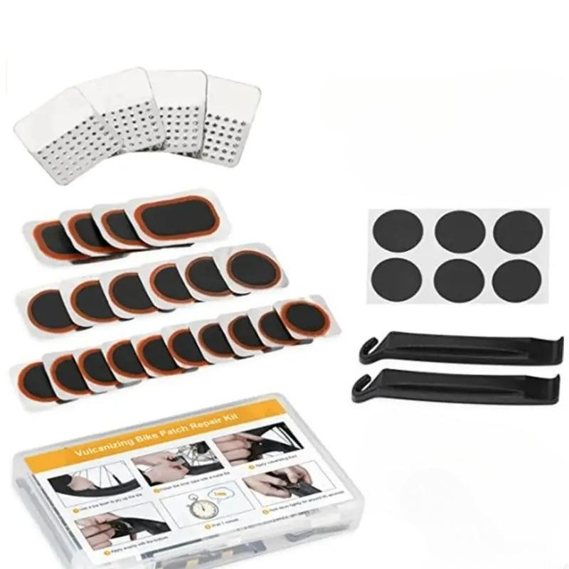 Portable Bike Tire Repair Kits with Bike Tire Levers, Rubber Patches Bicycles Inner Tube Puncture Patches Repair Tool