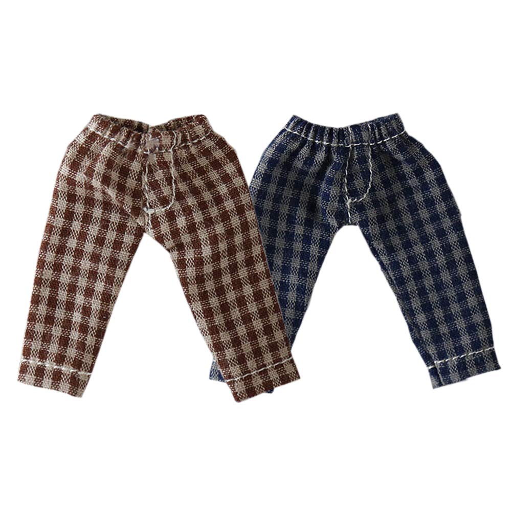 rakulifey OB11 Size Outfit Set, Pants, Obitsu 11 Clothes, Obitsu Doll Pants, 2-Piece Set (Brown + Navy)