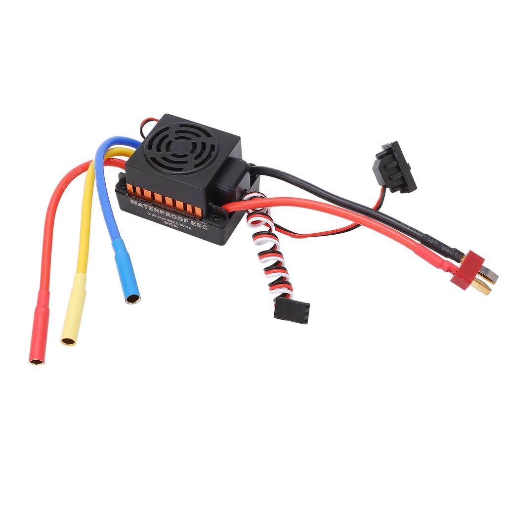 RC Brushless ESC 60A Strong Current Resistance Waterproof Dustproof Brushless ESC for 1 10 1 12 1 16 RC Cars