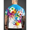 Herren Fußball Print T-Shirt Sportliches Kurzarm Rundhals T-Shirt für Sommer Outdoor Fitness Training Herrenbekleidung