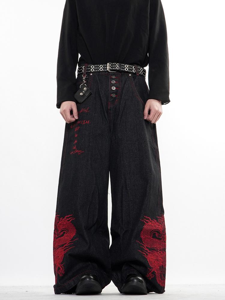 VibeStreet New Side Red Dragon Embroidery