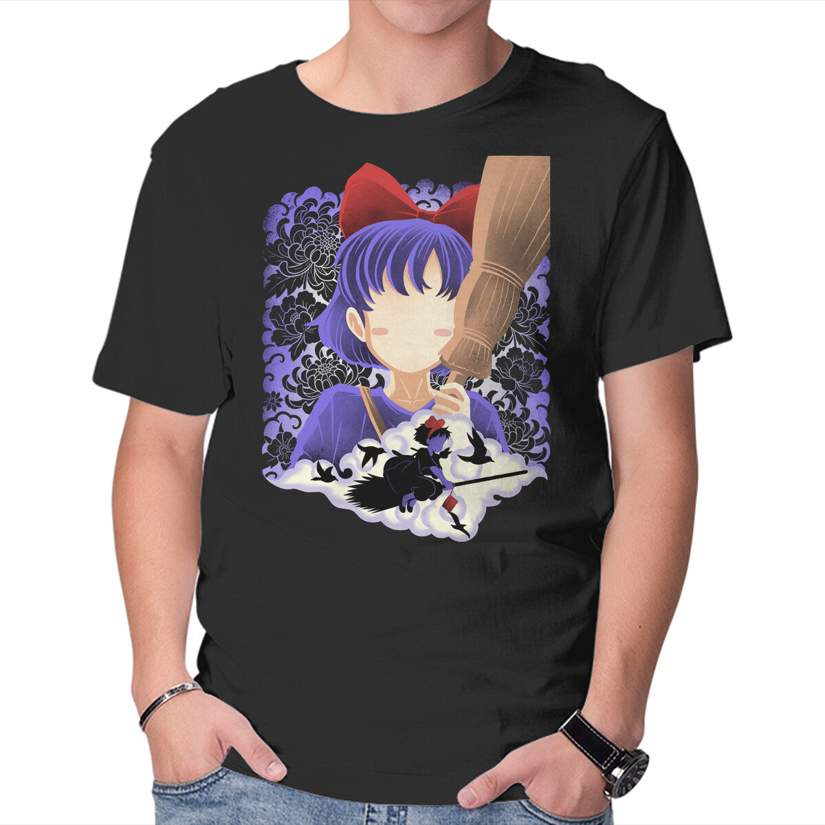 Unisex Crew Neck T-Shirt Young Witch Spirit Graphic Short Sleeve Casual Tee XL