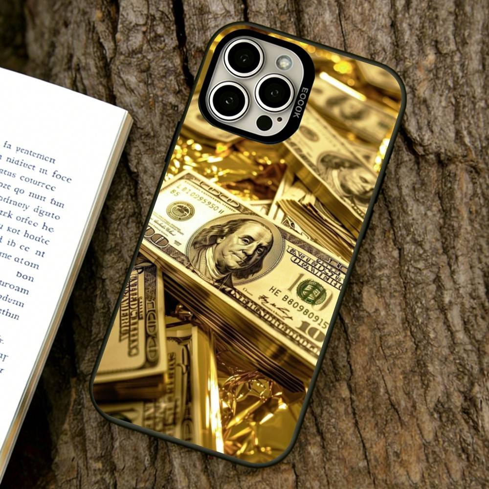 Gold Coins and Cash Phone Case For iPhone 17,16,15,14,13,12,11 Plus,Pro Max,XS,Colorful Silver Black Cover