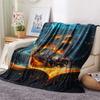 Glowing Books  Print Flannel Blanket, High Quality Comfortable for All Seasons, Home Decor, Warmth and Comfort