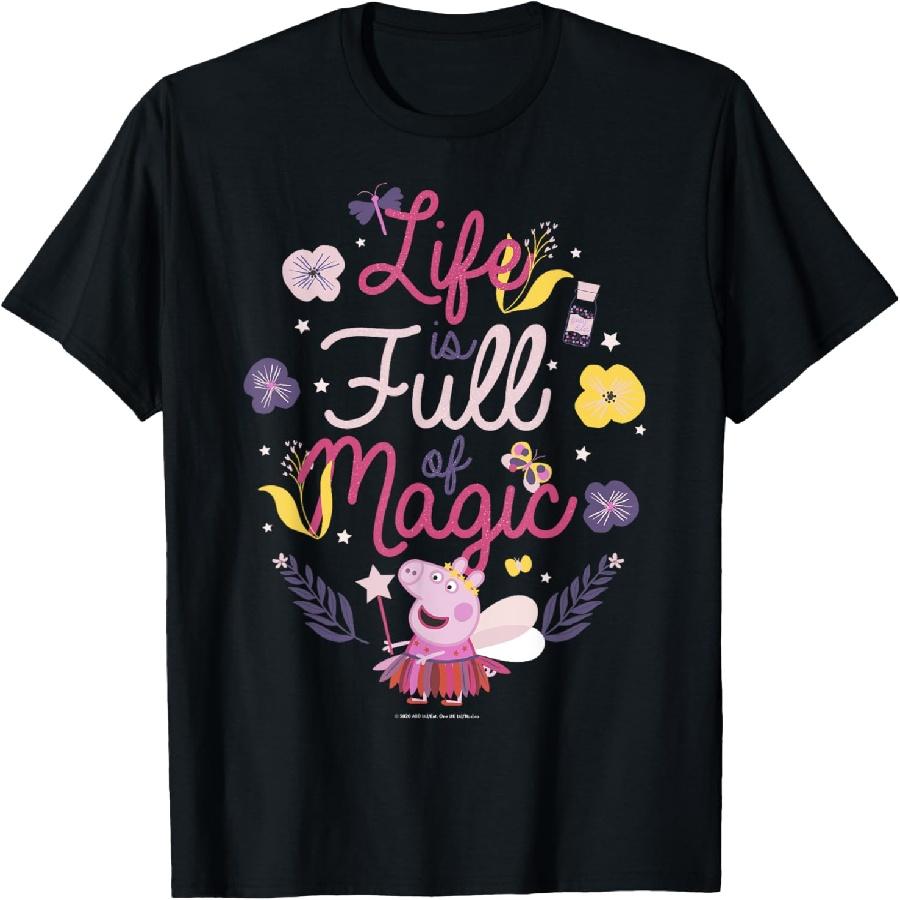Футболка Пеппа Пиг Жизнь Полная Магии XXXXXL чёрный