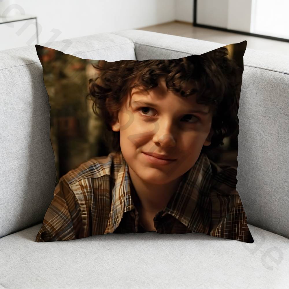 MMillie Brown Stranger Pillow Case Square DoubleSided Printing Short Plush Sofa Cushion Cover Bedroom Bedside Pillow