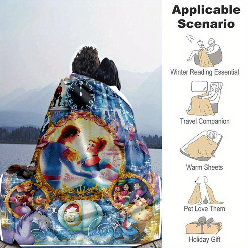 1pc Cinderella's Enchanted Evening: A Magical Home Decor Blanket Perfect for Your Living Room, Bedroom, Home Decor,Blankets,Gifts For Friends
