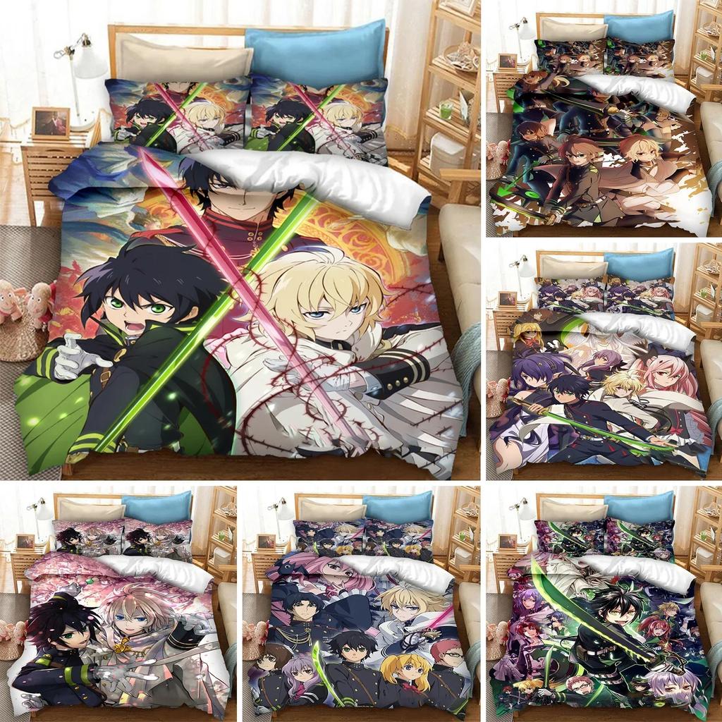 Anime Seraph Of The End Comfortable Duvet Quilt Cover Pillowcase Bedding Set Children Bedroom Decoration Home Textile