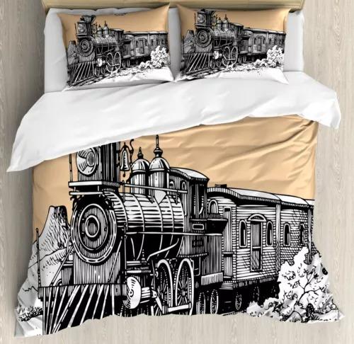 Comforter Steam Train Bedding Set Decoration Gift Suitable For Children Boys Girls Adults. Warm Soft Comfortable Breathable
