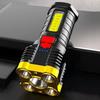 Super Bright Flashlight Usb Rechargeable Adjustable Long Range Powerful Torch Outdoor Waterproof 5 LED Flashlight Camping Hiking