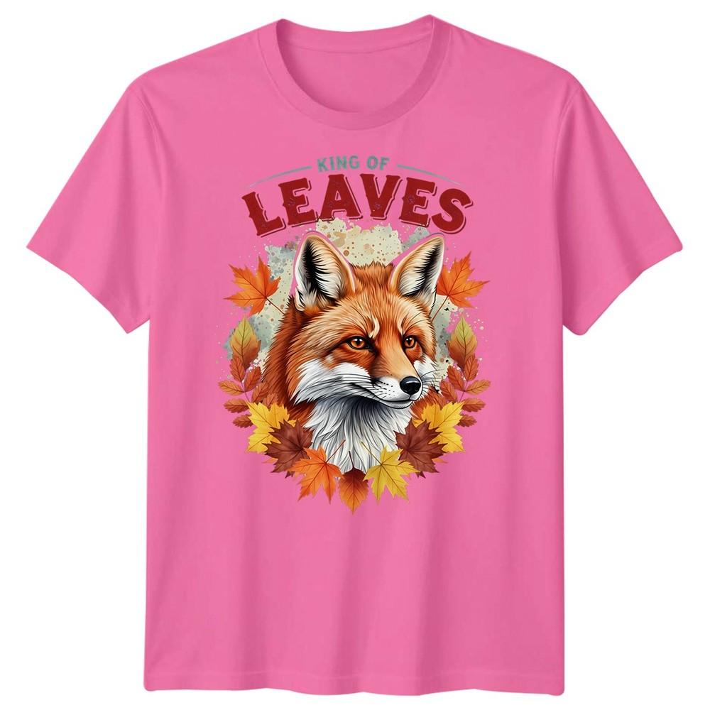 Re delle Foglie Volpe Foglie d'Autunno Stagioni T-Shirt Grafica Unisex