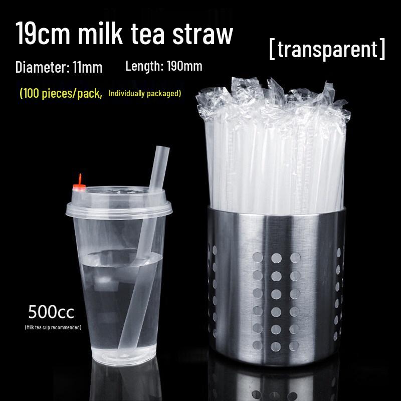 ZISIZ Disposable Plastic Boba Straws