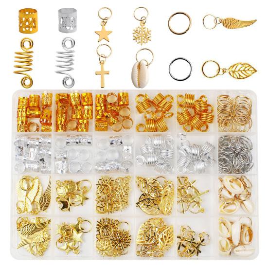 Yousheng 220 Stück/Box Haarperlen Verschiedene Stile Exquisite Handwerkskunst Dreadlocks Zubehör Haarzopf Dreadlock Perlen für Party