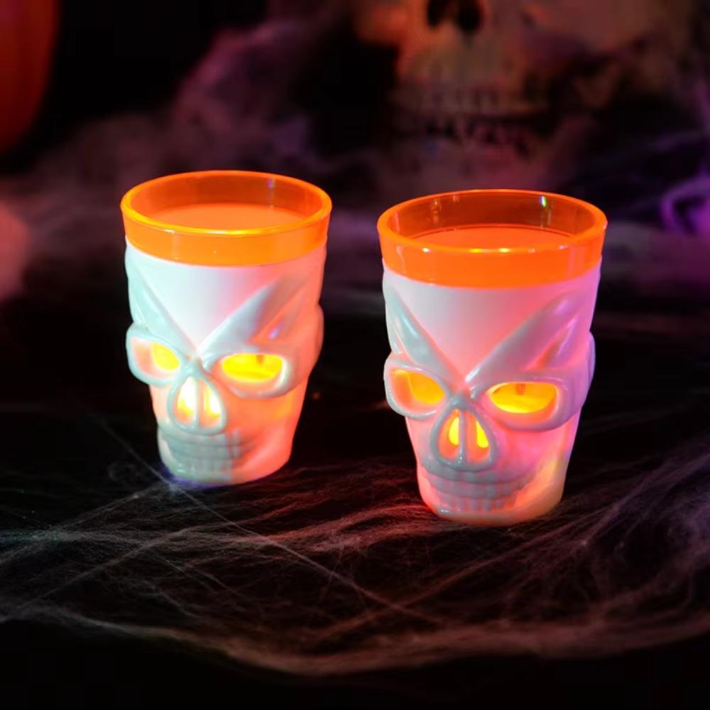 LED Light Skull Head Glowing Wine Cup Double Layer Design Drinking Mug Bar