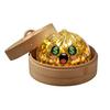 Soft Squeeze Toys Halloween Stress Relief Dumpling Toy with Steamer Glitter Ball Fidget Toy Anxiety Relieving Steamed Bun for Holiday Gift