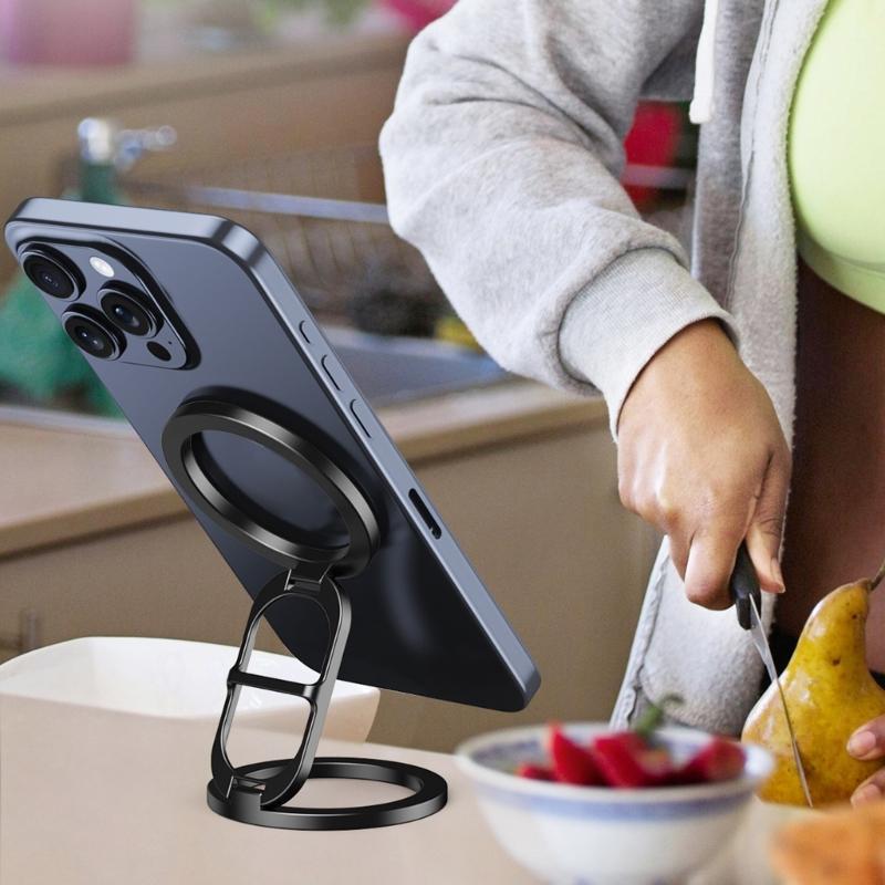 multifunction Magnetic Phone Stand Double Magnetic Designs Phone Stand for Secure Hold Adjustable Angles Stand for Car/Gym Use