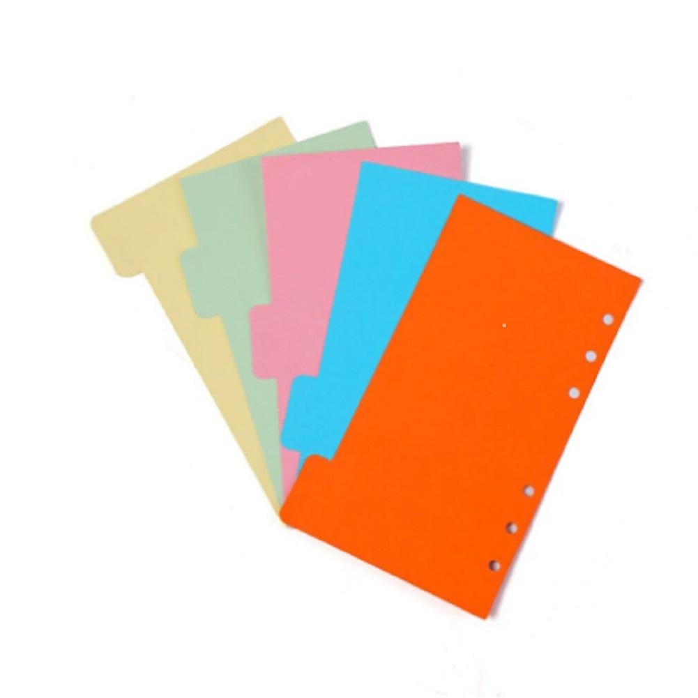 5sheets 6 Holes Notebooks Tabbed  Paper Writing Pads Scrapbook Index Tabs Planner Divider Pages