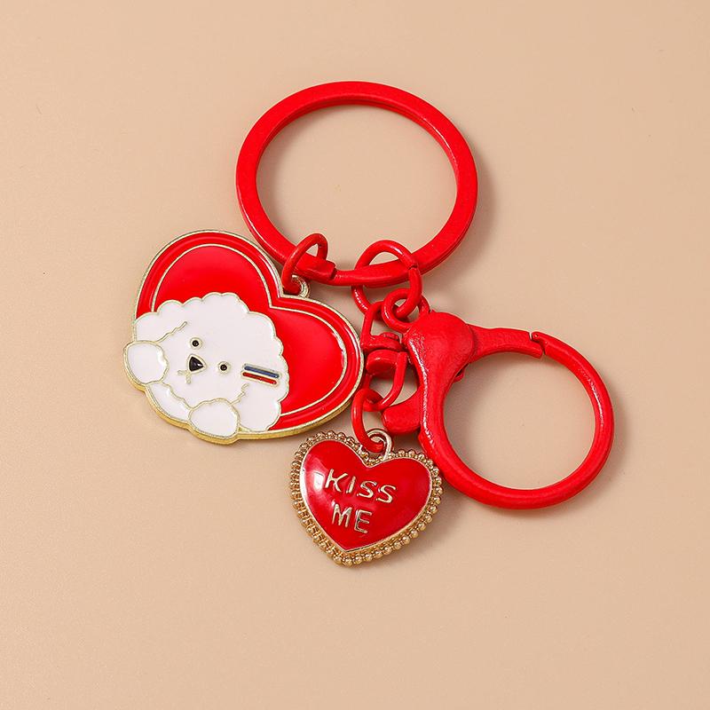 Cute Enamel Puppy Dog Keychain Cartoon Animal Key Ring Pendant for Women Girl Handbag Decor DIY Handmade Jewelry Gift
