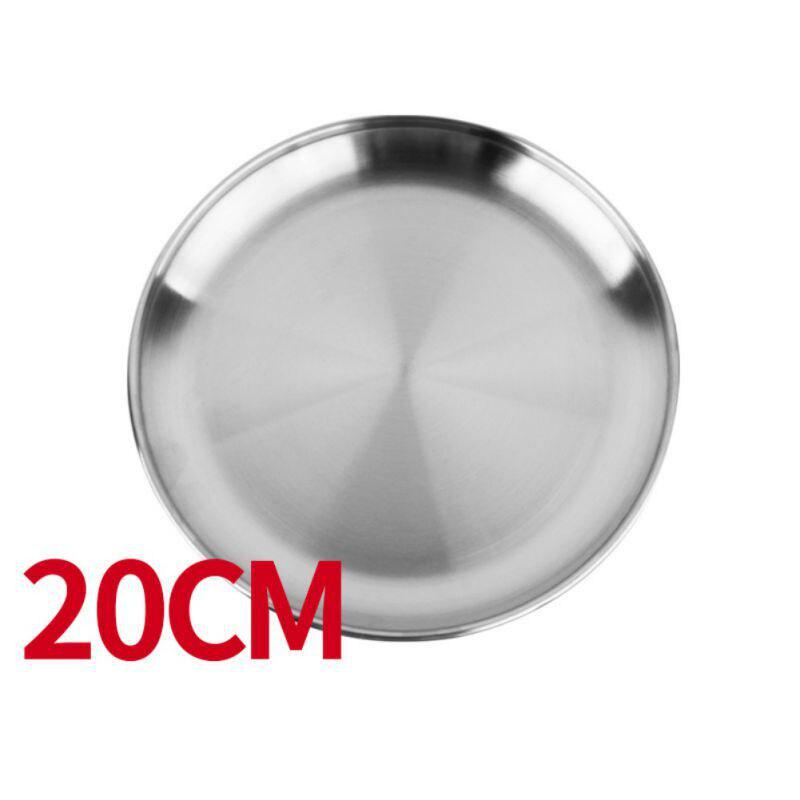 Camping Stainless Steel Tableware Dinner Plate Food Container Holder Dish Round Tray Mess Plate Outdoor Cooking Accessories