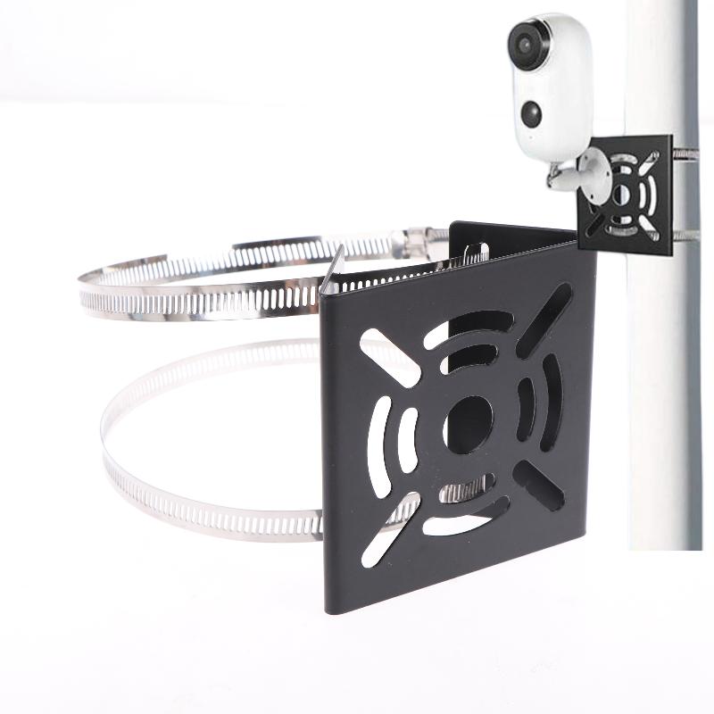 1 Set Universal Joint Pole Column Holding Monitoring Bracket Camcorder Back Stand Iron Hoop Plate Street Light Pole Mount Holder