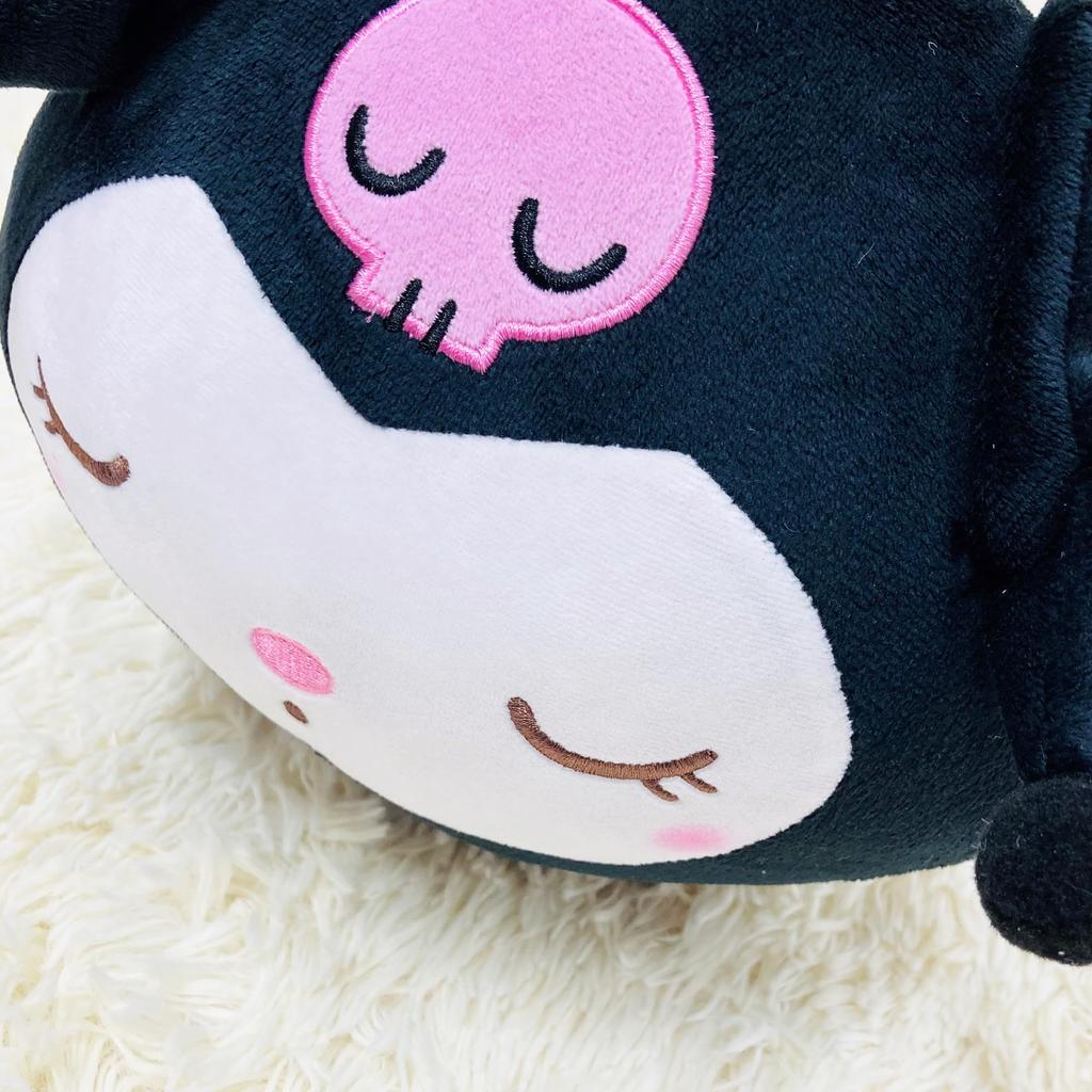 MORIPiLO Kuromi Hugging Pillow Sanrio Characters Relaxing Art Cuddling Pillow 45cm Microfiber Fabric Large Plush Toy Black by Morishita Pillows - -