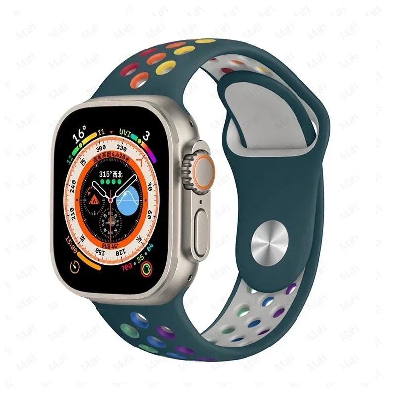 Sportarmbänder für Apple Watch Series 10 42mm 46mm Armband ultra 2 49mm 40mm-44mm 45mm 41mm Silikonarmband iwatch 10 9 8 7 6 SE 5 4 3