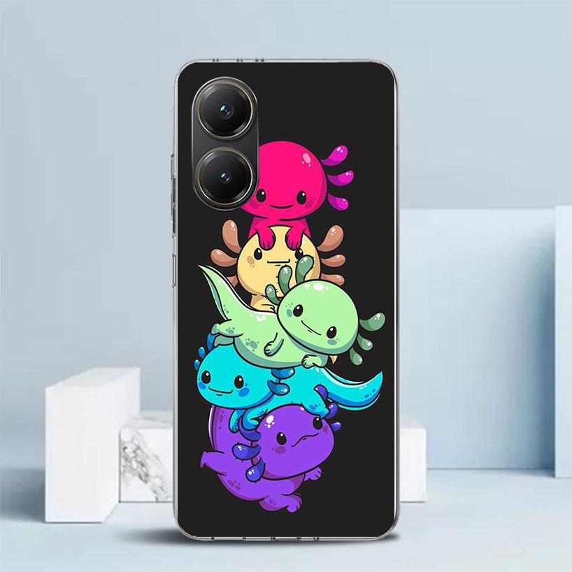 Cute Axolotl Kawaii Soft Cover for Xiaomi Poco F7 Ultra X7 X6 X5 Pro M7 Phone Case Redmi 15 15C 13 13C 12 12C 10 10C Print Shell
