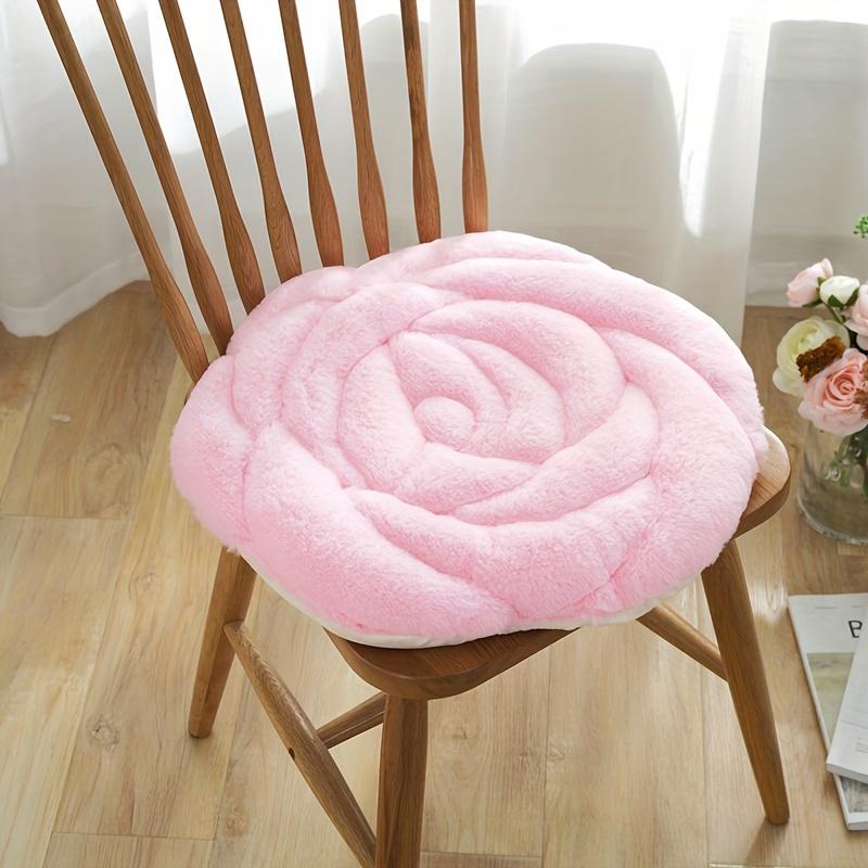 Plush Rose Design Thickened Quilted Chair Mat Office Home Dining Chair Cushion Tatami Floor PP Cotton Cushion Mat