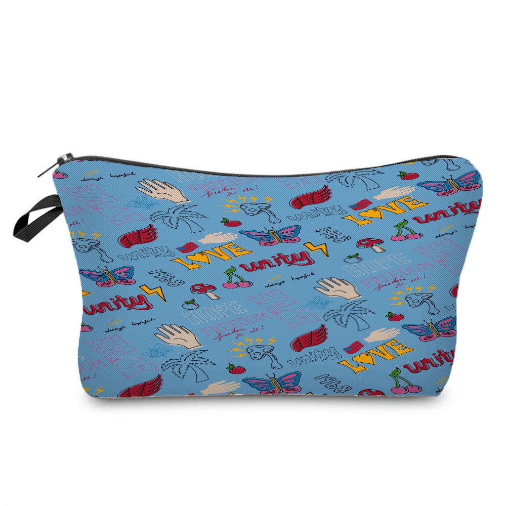 Women Flower Print Cosmetic Bag Toiletries Organize Travel Storage Case 6668