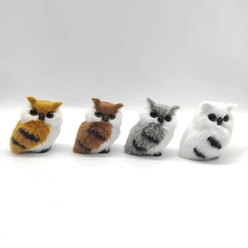 Simulation Plush Toys Action Figures Kids Gift Simulation Owl Exquisite Ornament Cute Furry Home Decoration Ornament Adornment