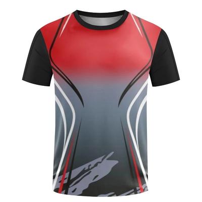 T-Shirt mit geometrischem Farbverlaufsmuster für Herren Bunte Streifen 3D-Druck T-Shirts Lässige Unisex-Kurzarm-O-Ausschnitt-Tops Sport-T-Shirts